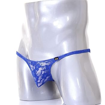 Amazon | [ジーステーション] M ブルー 花柄総レース マイクロT